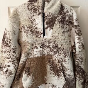 Nike Cream and Brown Sherpa Jacket